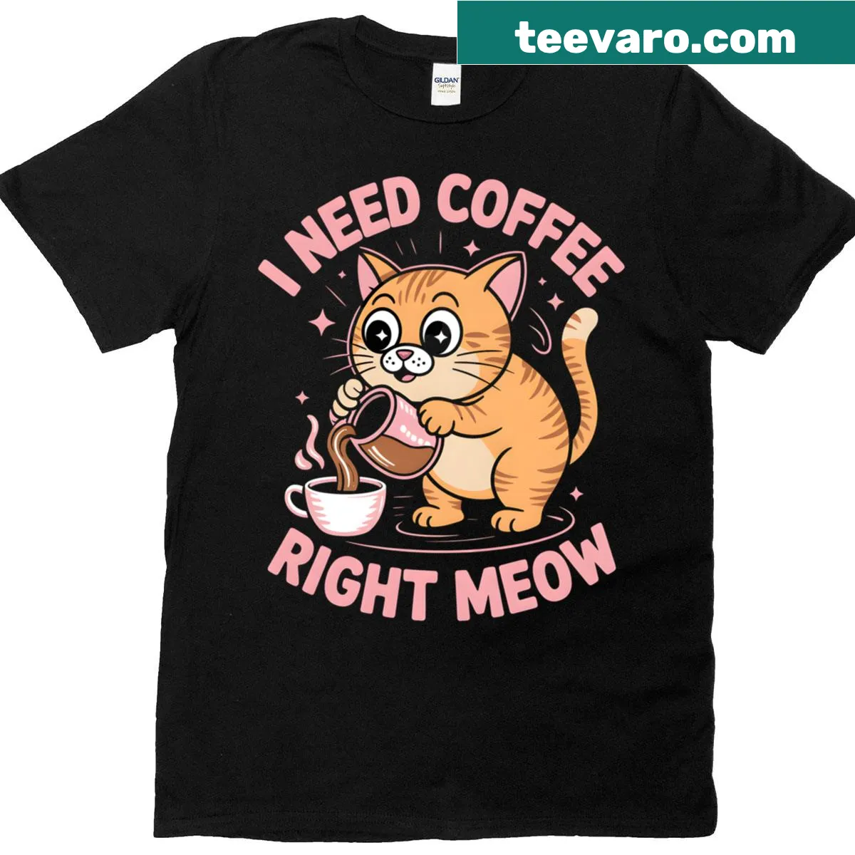 Sarcastic coffee drinker cat lover t-shirt — on a men's t-shirt