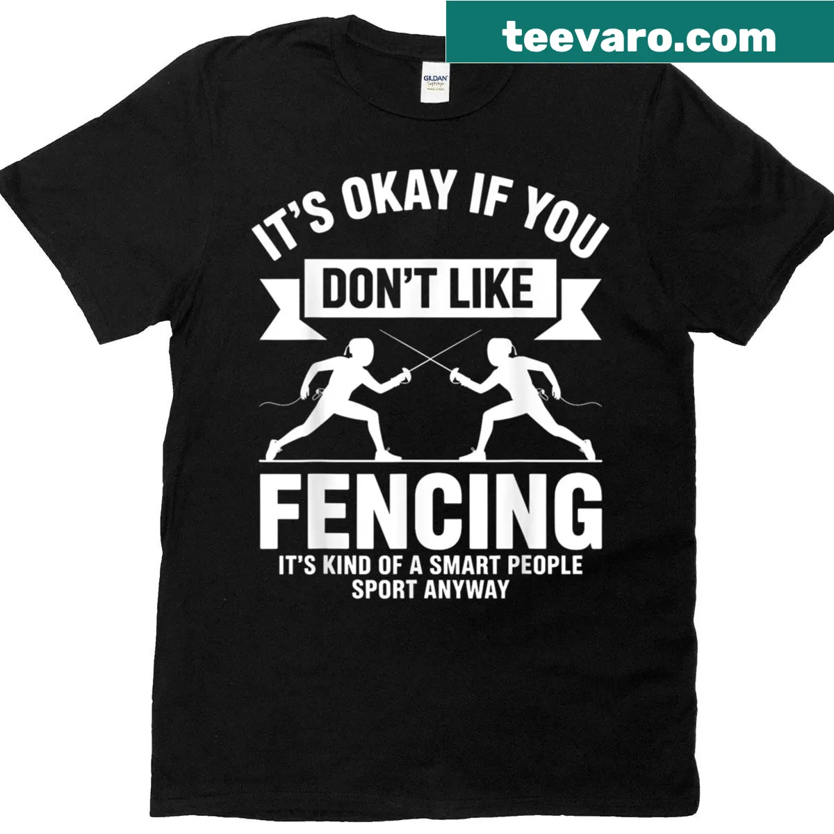 Humorous fencing-themed illustration on a t-shirt — on a men's t-shirt