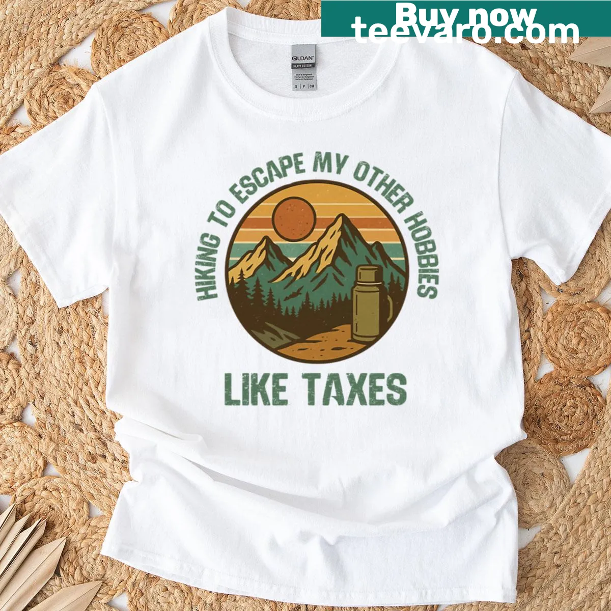 Oversized shirt with funny outdoor lover design — on a men's t-shirt