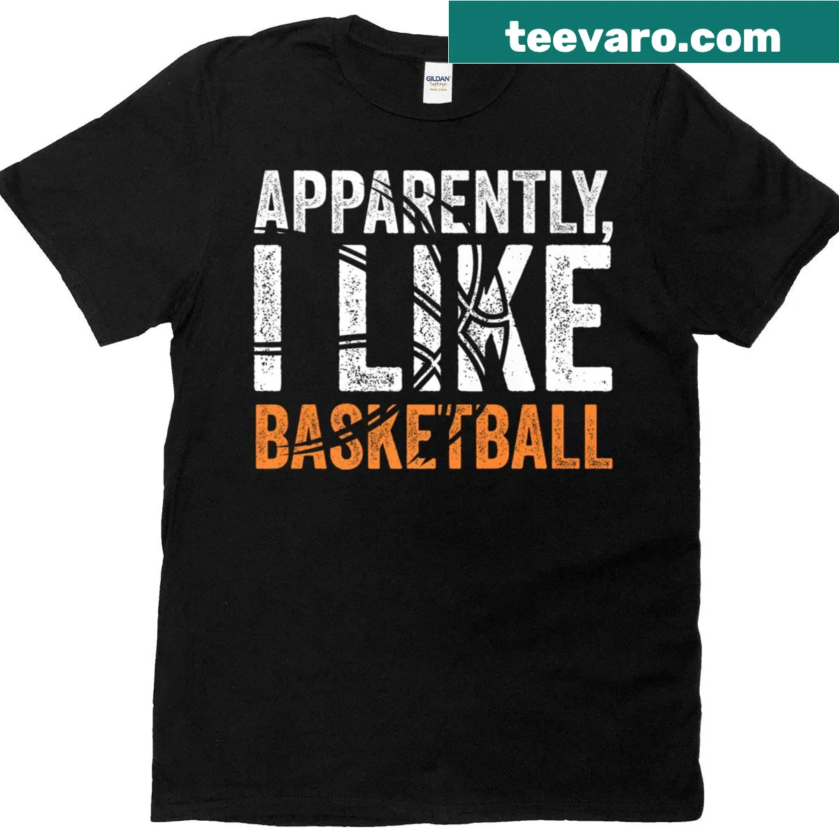 Humorous basketball-themed T-shirt with funny text — on a men's t-shirt