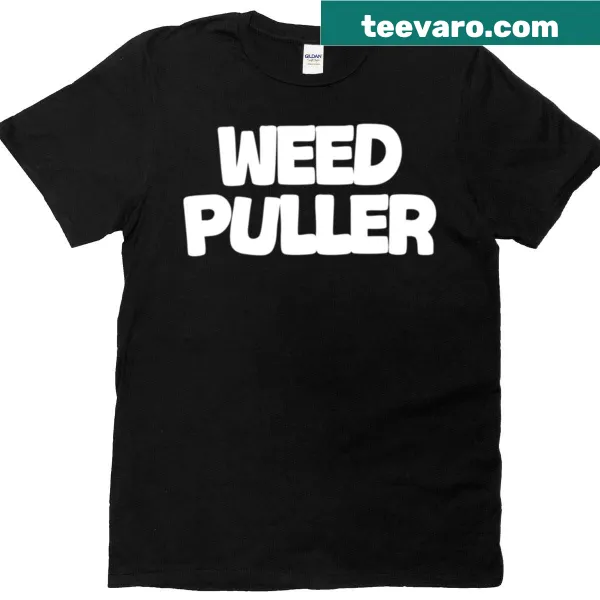 Humorous weed puller graphic on gardening T-shirt