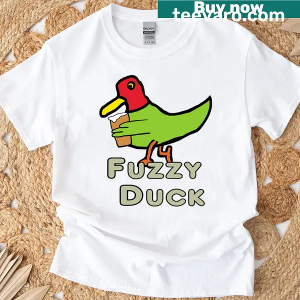 Cute illustration of a fuzzy duck on a t-shirt