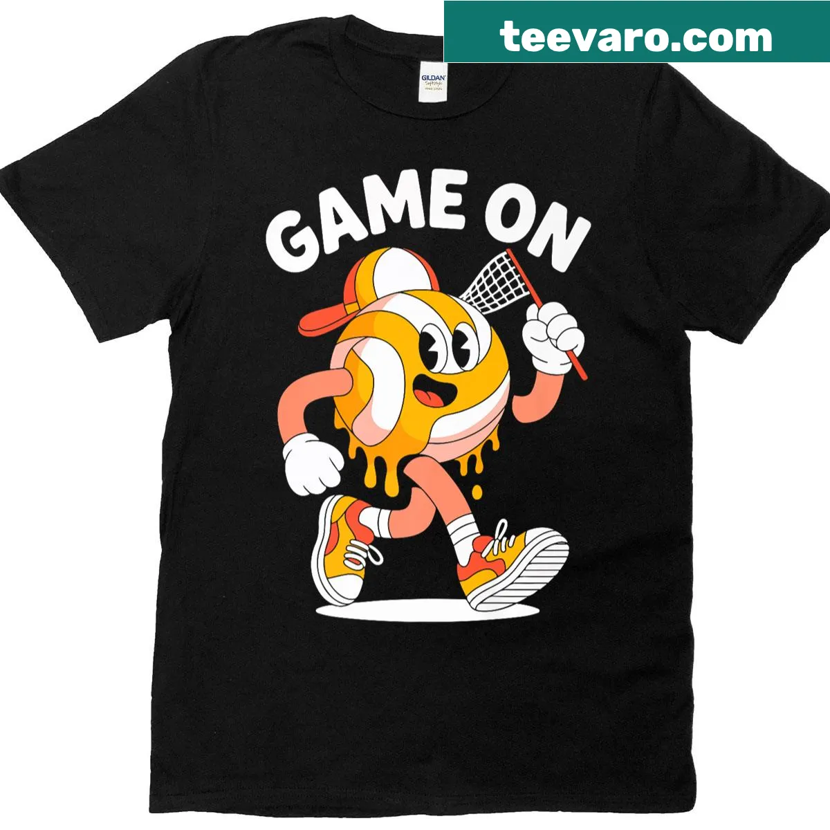 Cartoon sports graphic with enthusiastic theme on a T-shirt — on a men's t-shirt