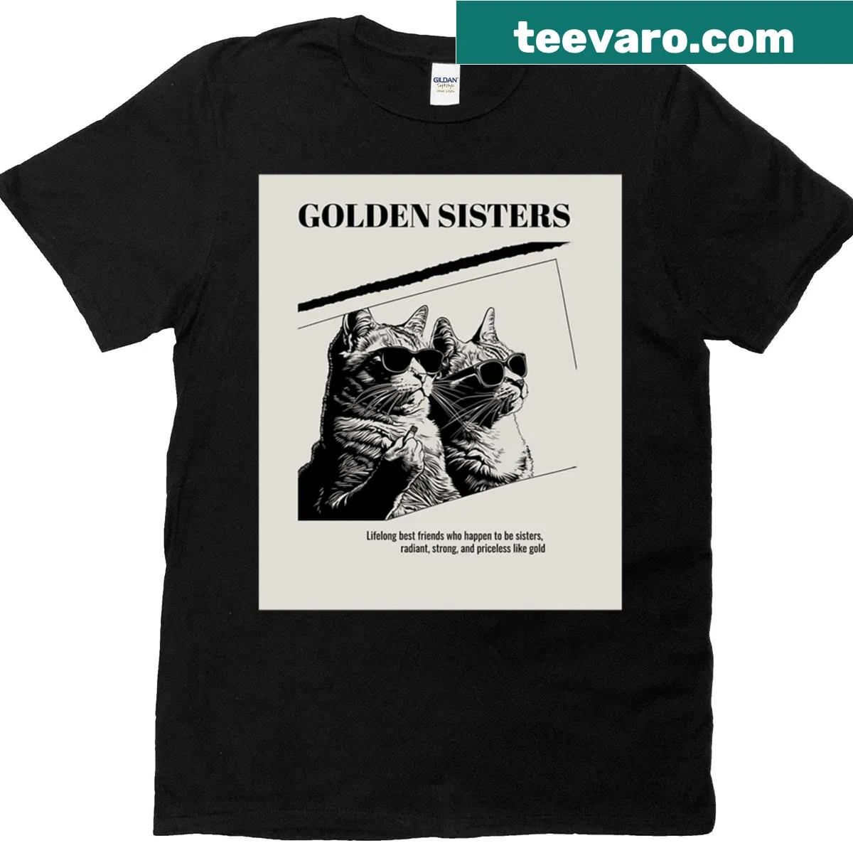 Heartwarming illustration of sisters on a T-shirt — on a men's t-shirt
