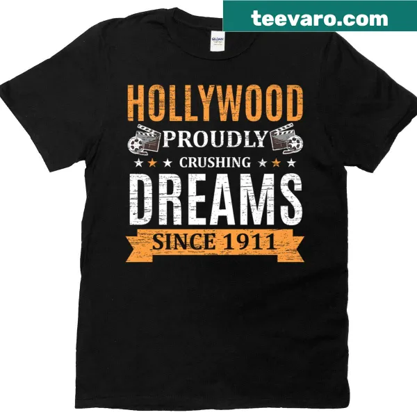 T-shirt featuring Hollywood and travel-themed graphic