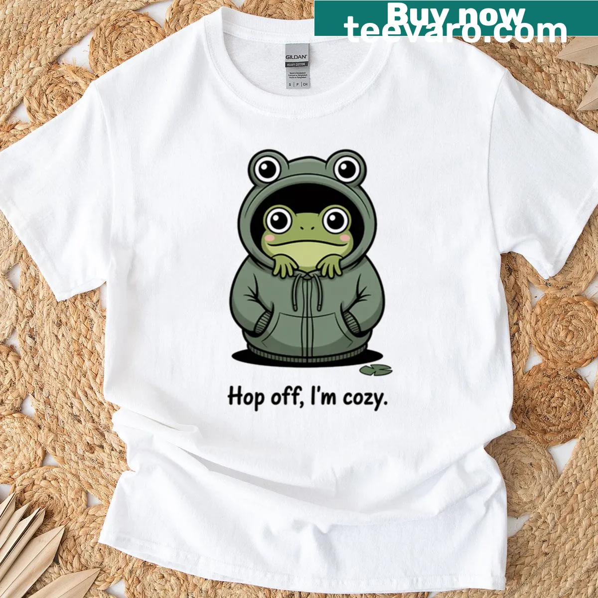 Cute frog graphic t-shirt designed for kids — on a men's t-shirt