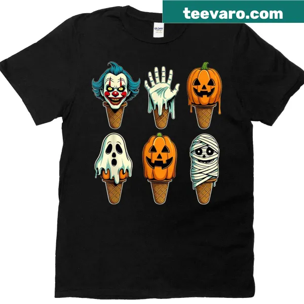 T-shirt featuring horror-themed summer popsicle design