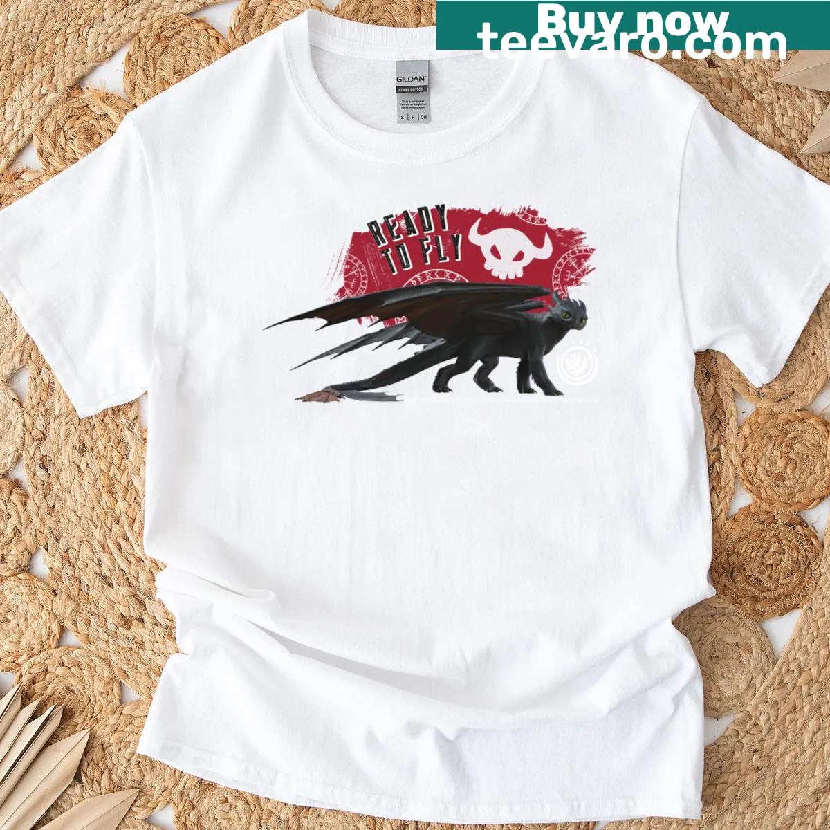T-shirt with 'Ready To Fly' from How To Train Your Dragon series — on a men's t-shirt