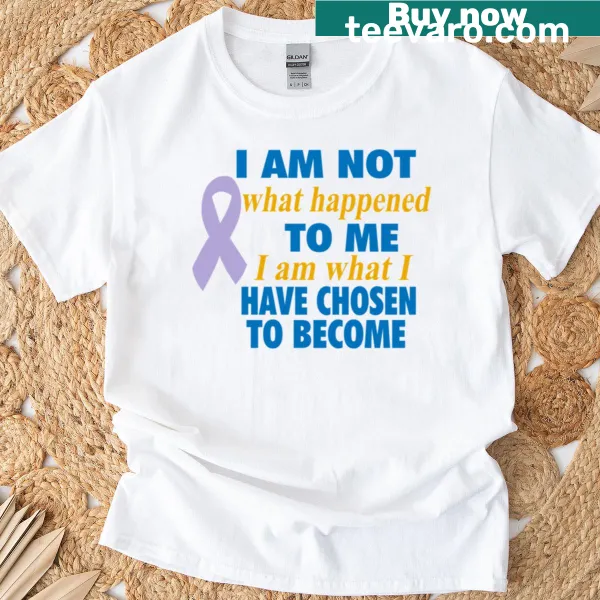 Inspirational T-shirt with motivational phrase and lavender ribbon