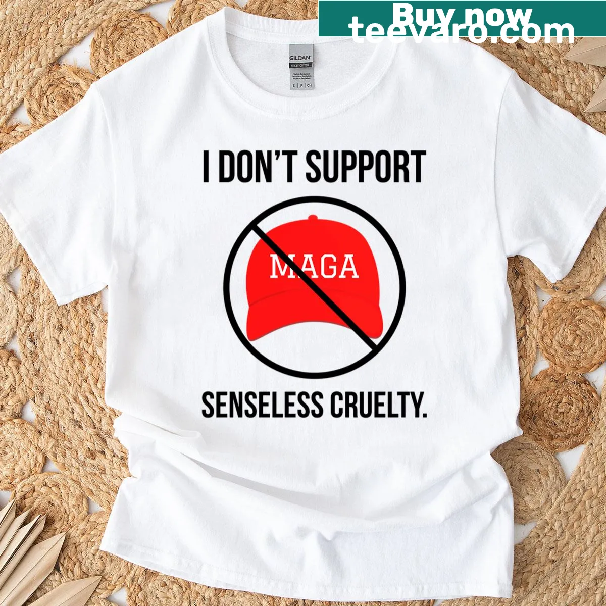 T-shirt with a message against senseless cruelty. — on a men's t-shirt