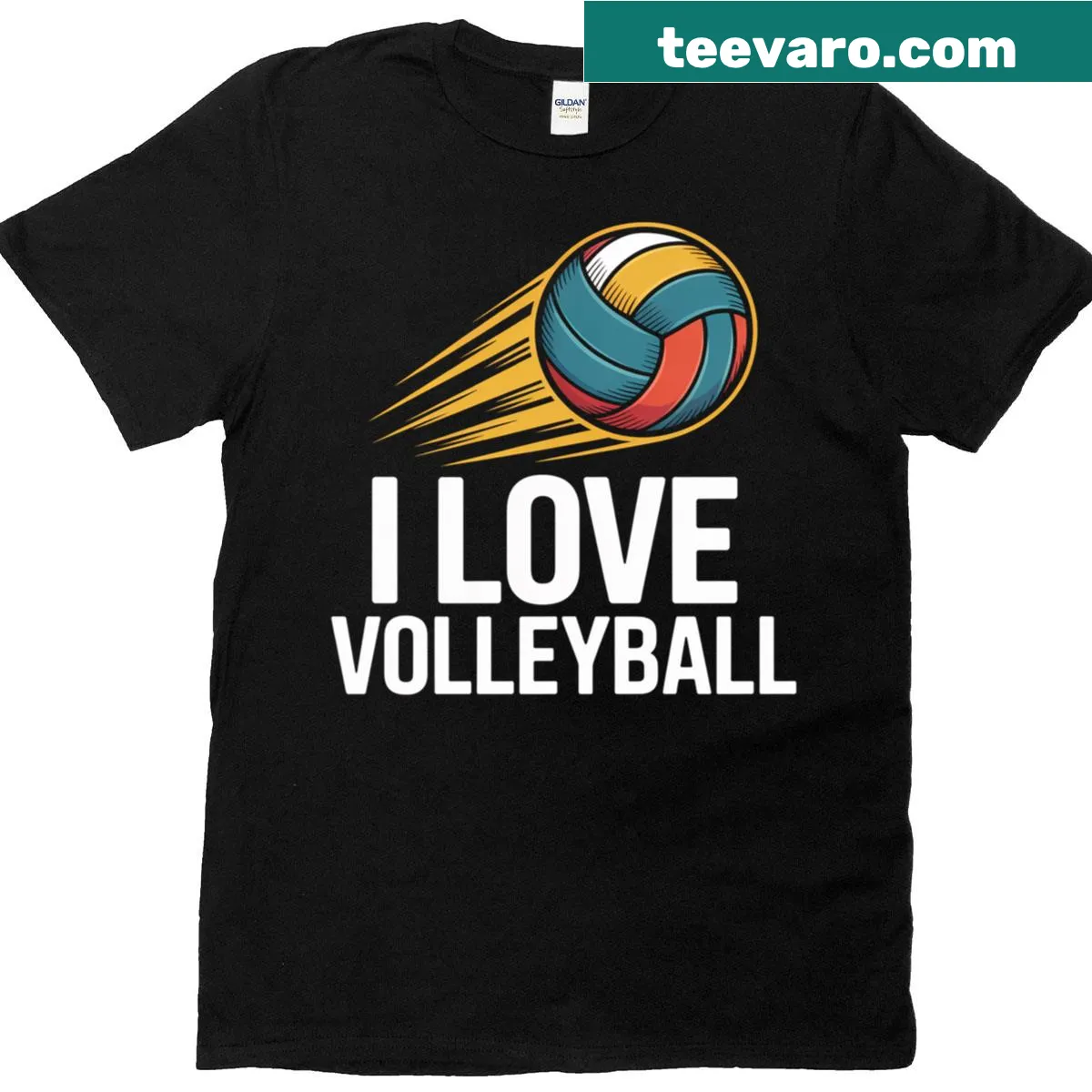 Volleyball enthusiast T-shirt with bold sport-themed text — on a men's t-shirt