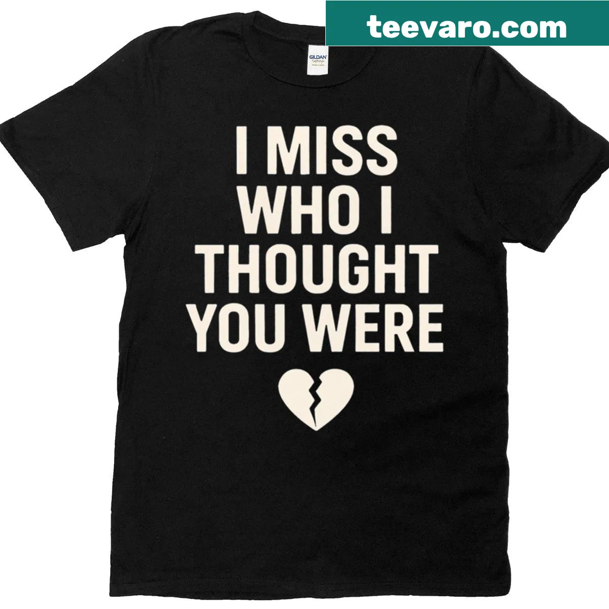 Sarcastic breakup T-shirt with minimalist text design. — on a men's t-shirt