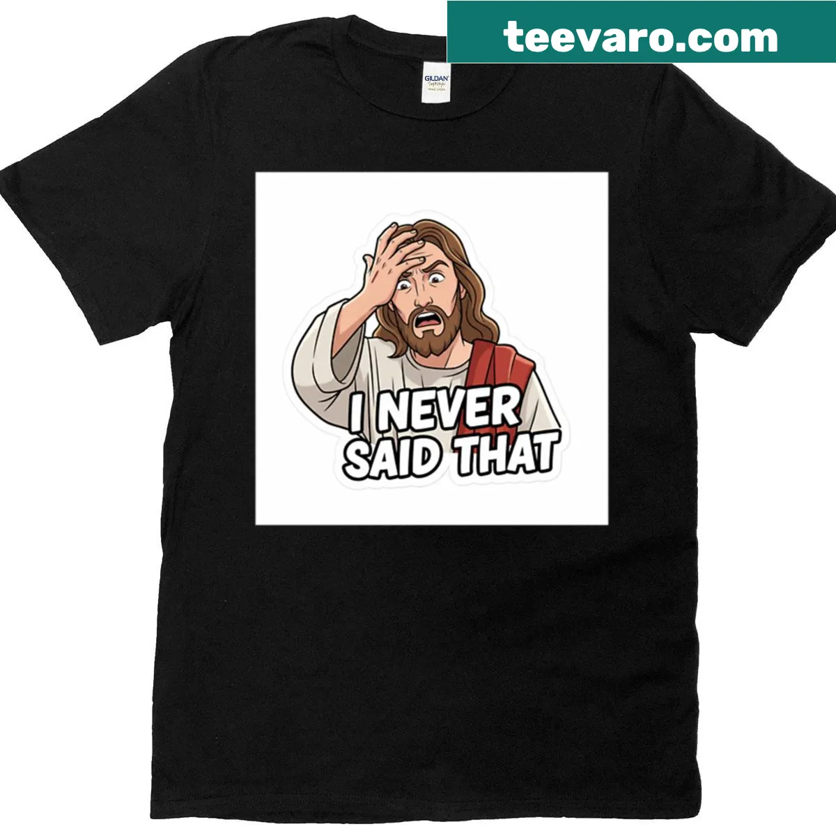 Sarcastic text t-shirt with the phrase 'I Never Said That'. — on a men's t-shirt