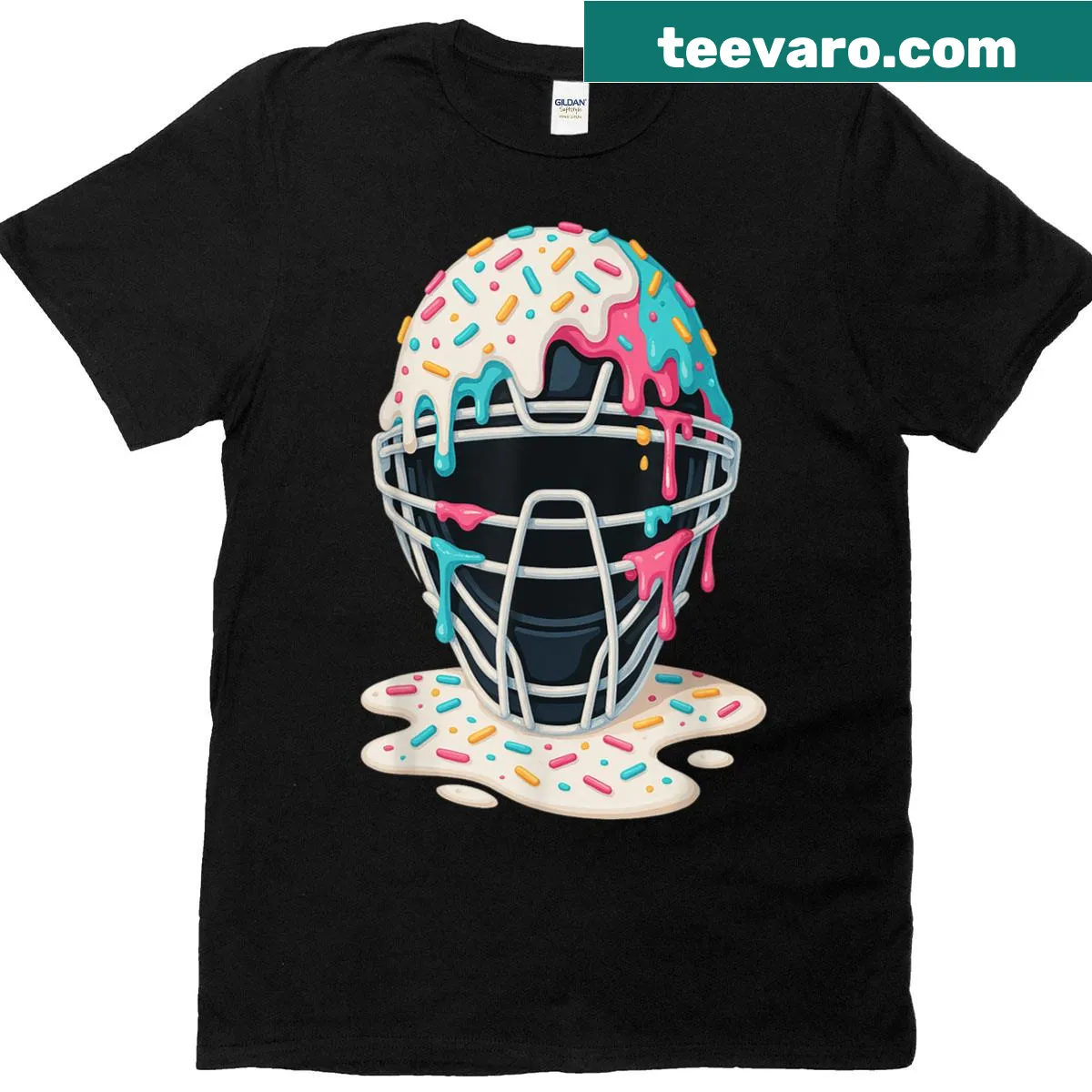 T-shirt featuring playful ice cream design, perfect for summer baseball — on a men's t-shirt