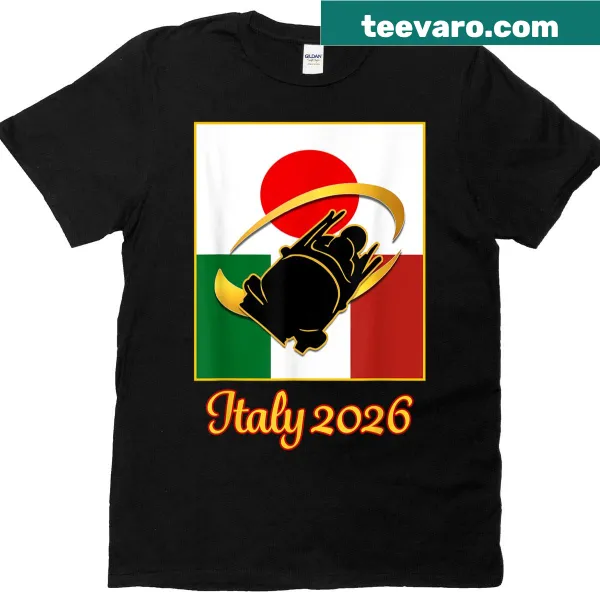 2026 Winter Sports T-shirt with Italy and Japan flags