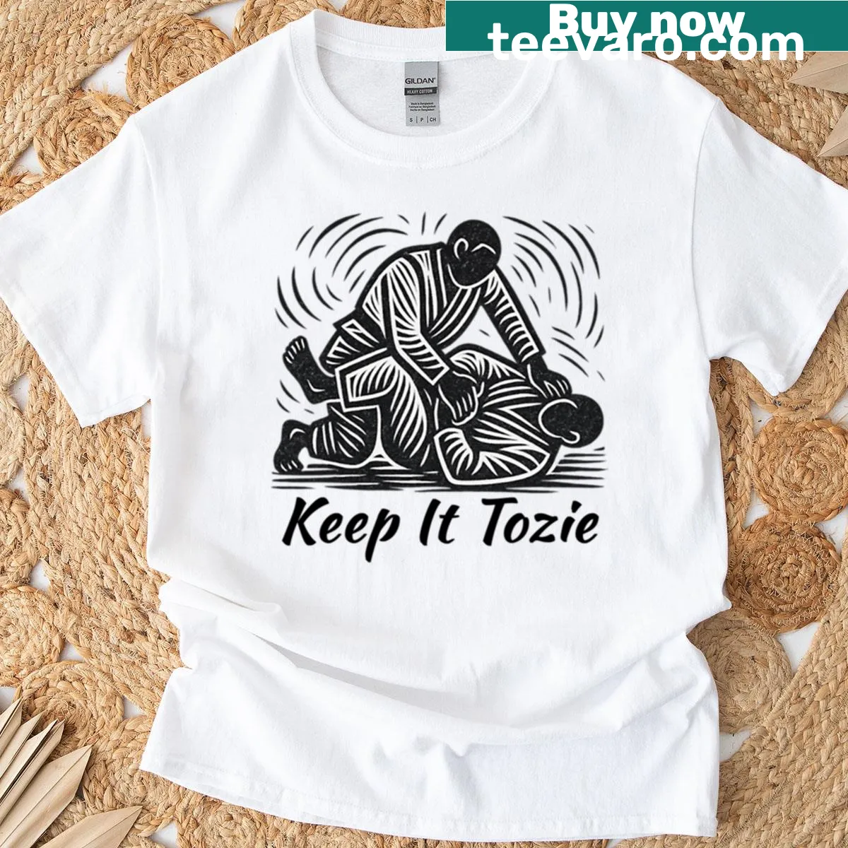 T-shirt featuring the phrase 'Keep It Tozie' related to Brazilian grappling art — on a men's t-shirt