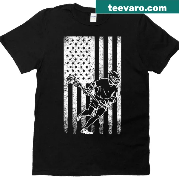 Lacrosse USA flag graphic T-shirt design