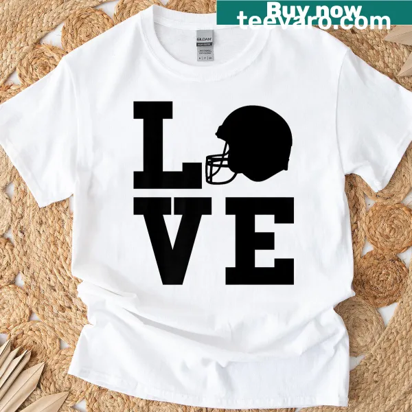 T-shirt with the phrase 'Love American Football' in playful typography