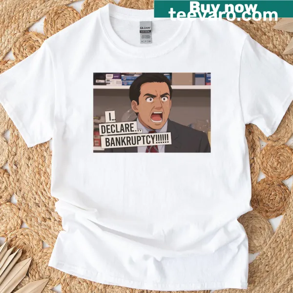 Anime style t-shirt with Michael Scott quote I Declare Bankruptcy