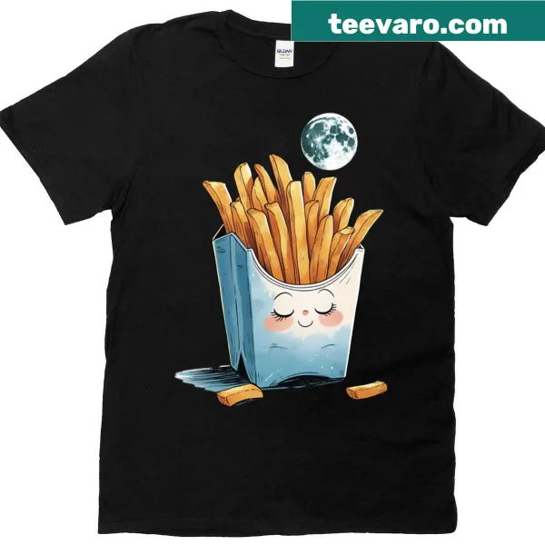 Oversized T-shirt with 'Midnight Fries' graphic and text