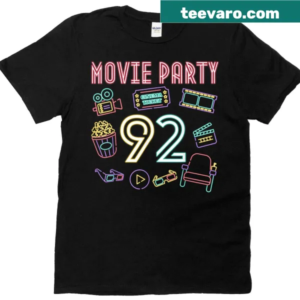 Movie-themed 92nd birthday t-shirt celebrating cinema