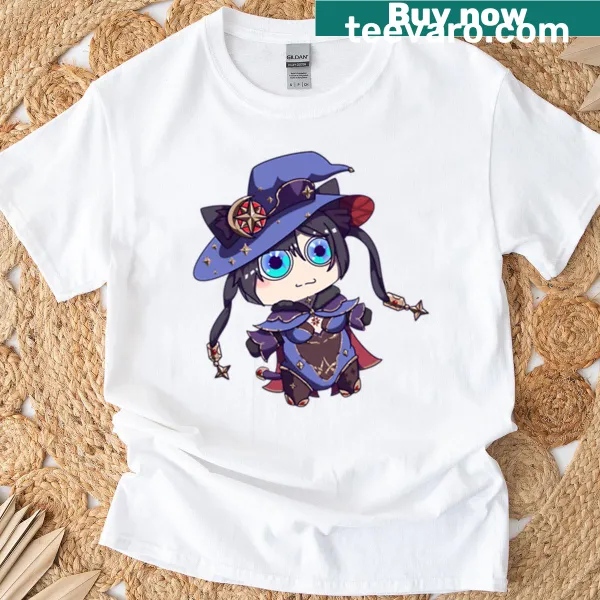 Cartoon-style shirt featuring a cute Neko plushie graphic