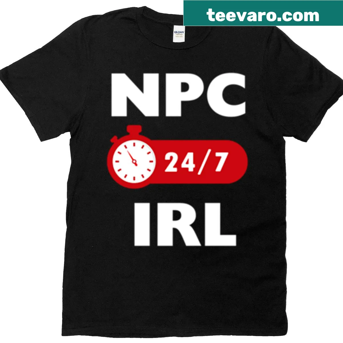 Funny gamer tee featuring an idle character and NPC theme — on a men's t-shirt