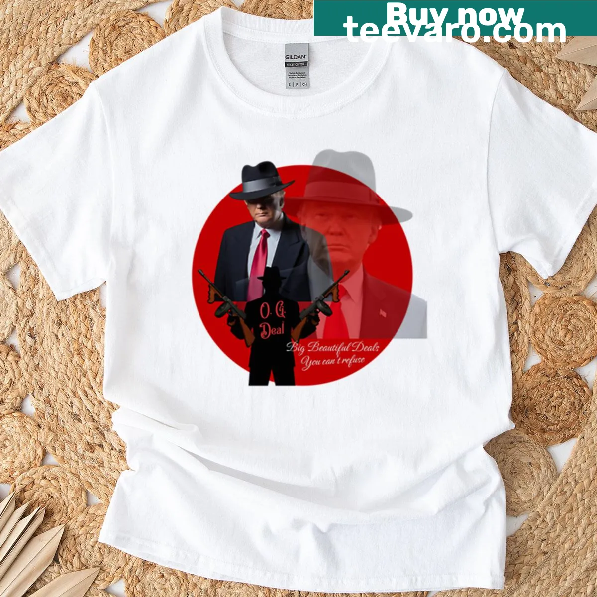 Playful oversized t-shirt with the phrase Og Deal — on a men's t-shirt