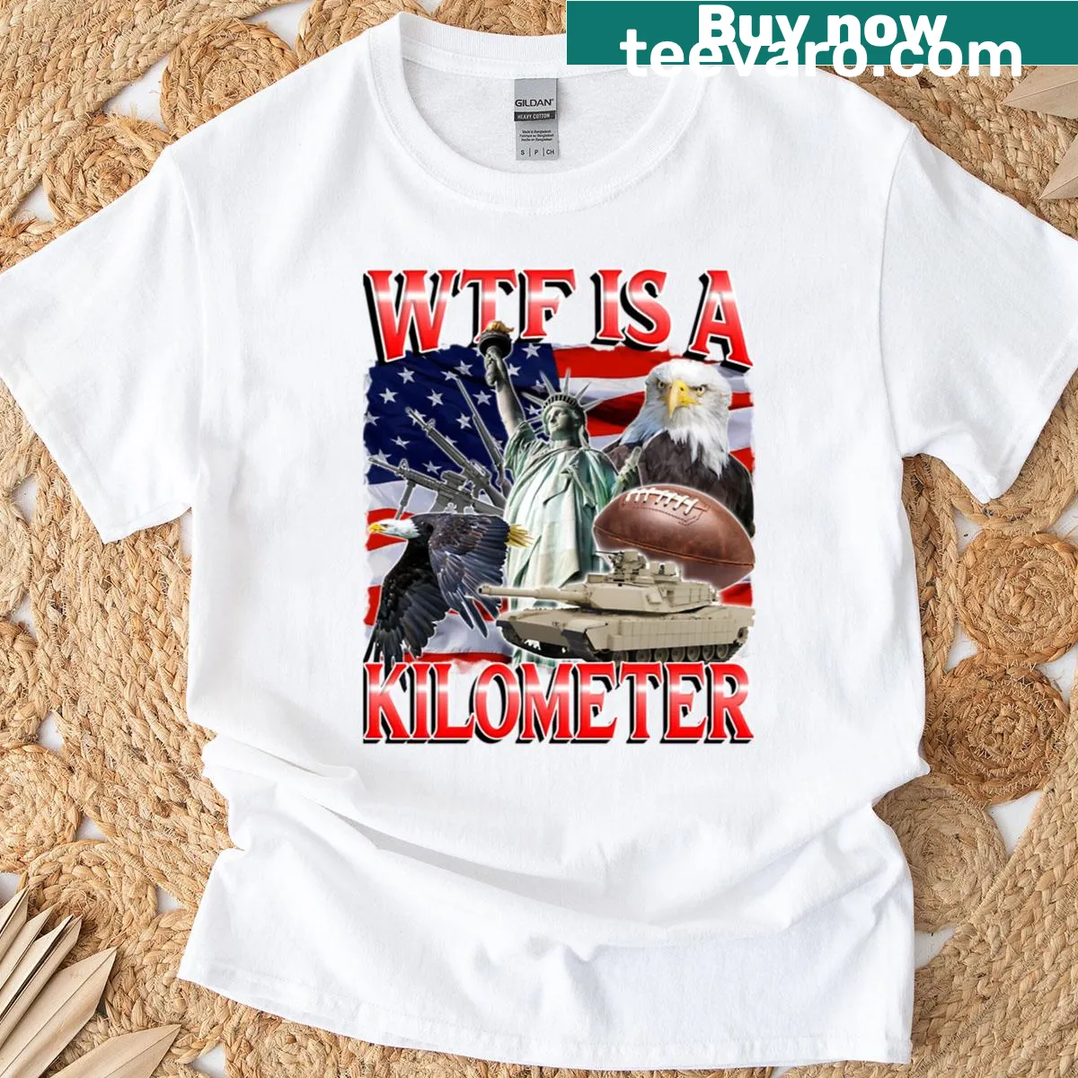 Funny patriotic T-shirt with a meme for Independence Day — on a men's t-shirt