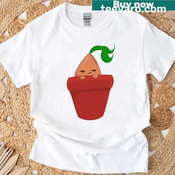 Cute illustration of a character in a plant pot