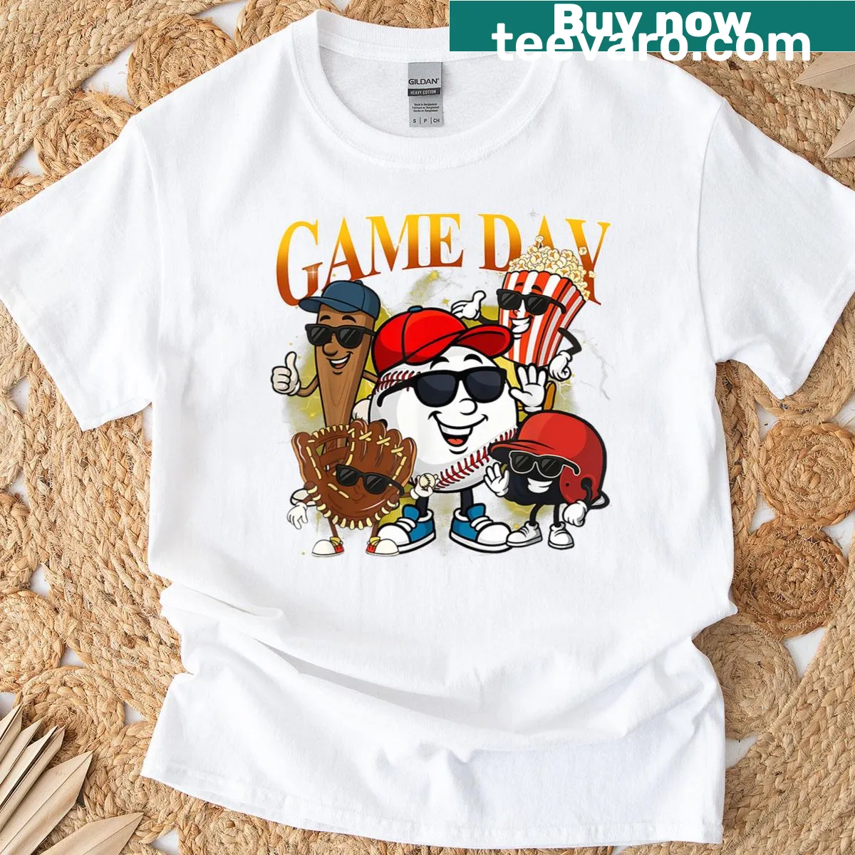 Humorous retro baseball game day T-shirt with vintage style — on a men's t-shirt