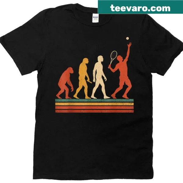 Funny retro tennis player t-shirt with vintage racket graphic