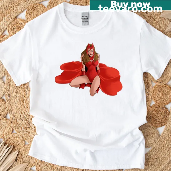 T-shirt featuring an illustrated design of Scarlet Witch