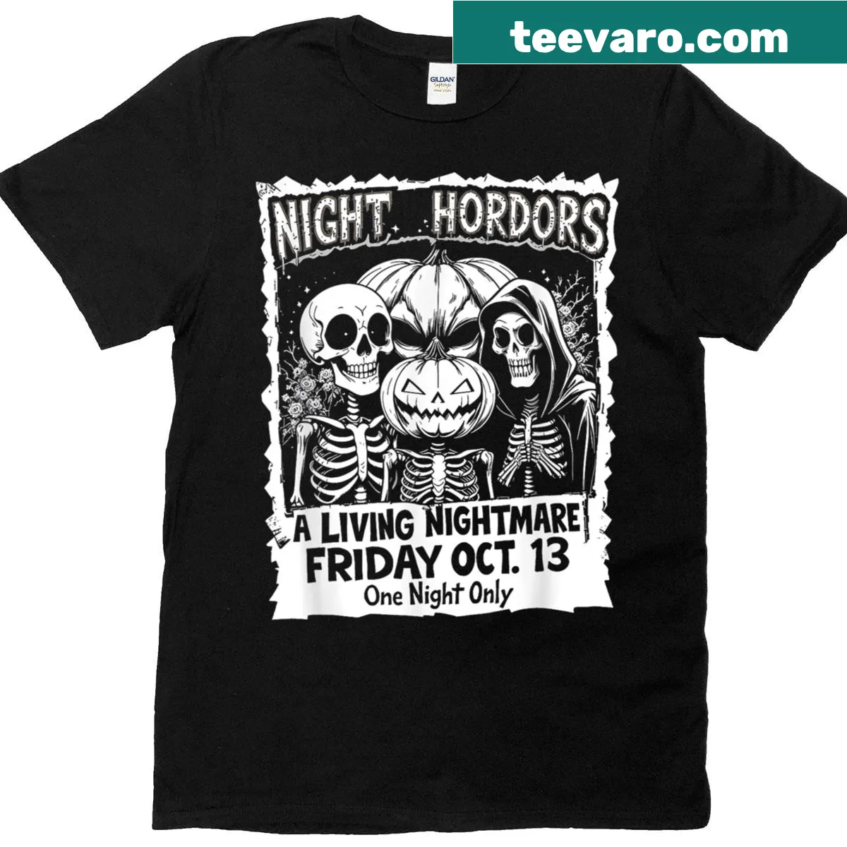 T-shirt featuring 90s horror movie characters — on a men's t-shirt