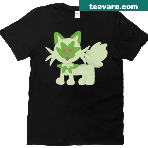 Oversized t-shirt featuring a cute cartoon Sprigatito character