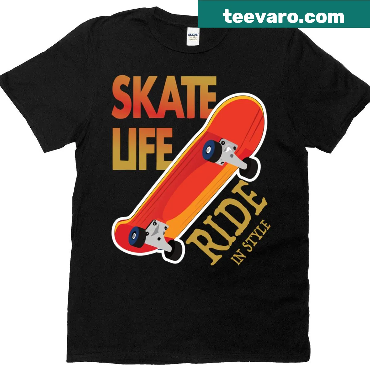 Dynamic skateboard graphic showcasing passion for extreme sports — on a men's t-shirt