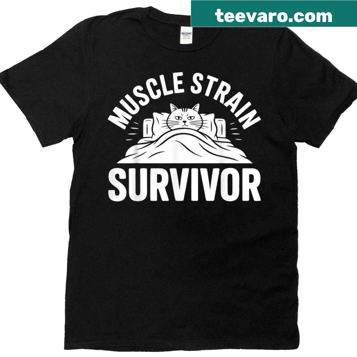 Inspirational t-shirt for muscle strain survivors — on a men's t-shirt