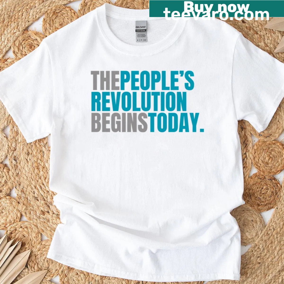 T-shirt with edgy text calling for change and equality — on a men's t-shirt