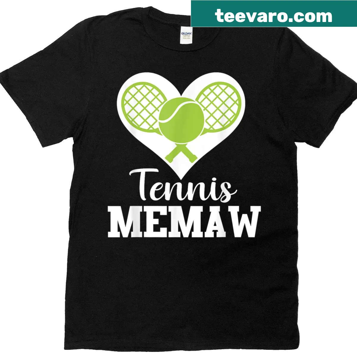 Funny Tennis Memaw T-shirt with cartoon tennis player graphic — on a men's t-shirt