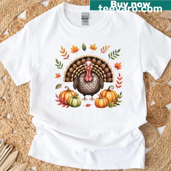 Illustrated Thanksgiving turkey T-shirt