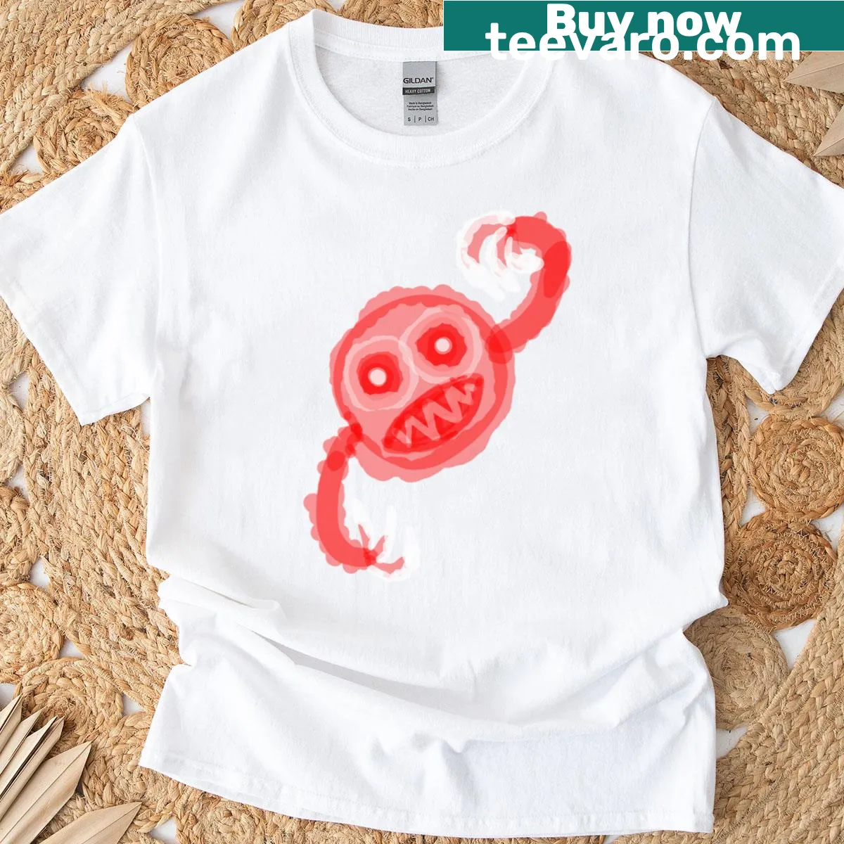 Oversized t-shirt with the phrase 'The Hungry Angry Spirit' in playful typography — on a men's t-shirt