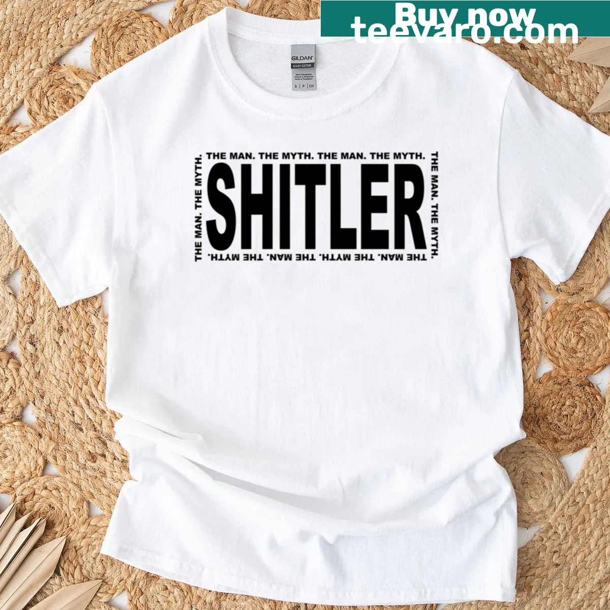 Bold typography T-shirt featuring provocative phrase — on a men's t-shirt