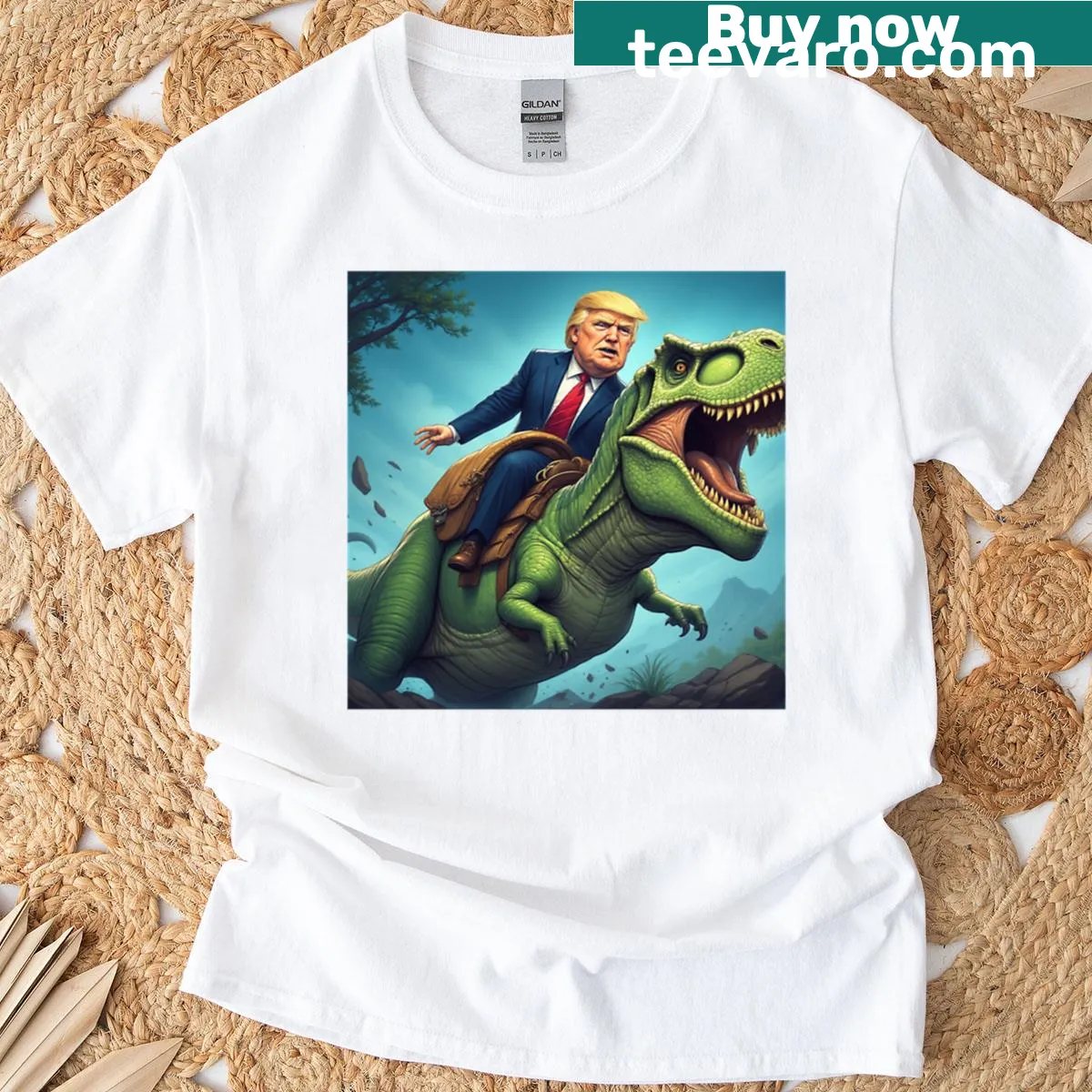 Oversized shirt featuring an illustration of various amusement rides — on a men's t-shirt