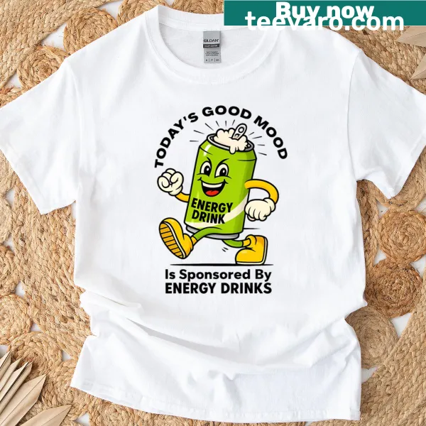 Oversized t-shirt with a running mascot can and smiley face