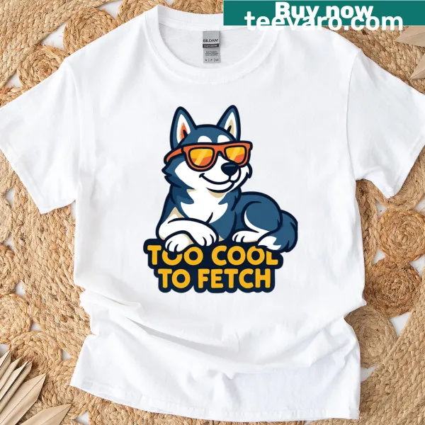 Funny Husky t-shirt with an illustration of a cool dog