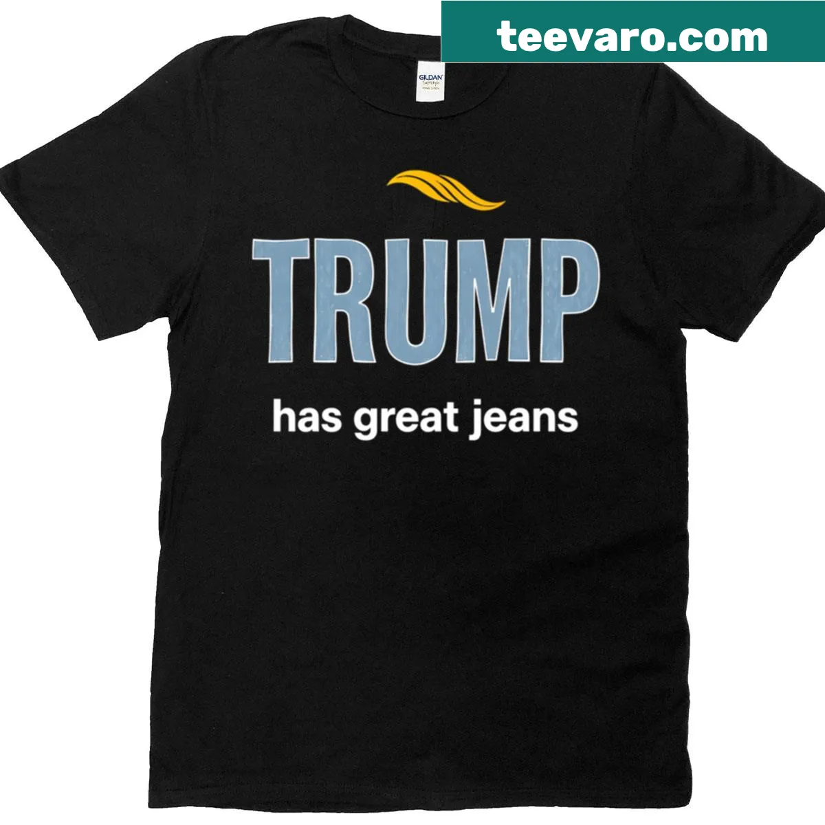 Humorous T-shirt featuring a meme about jeans. — on a men's t-shirt