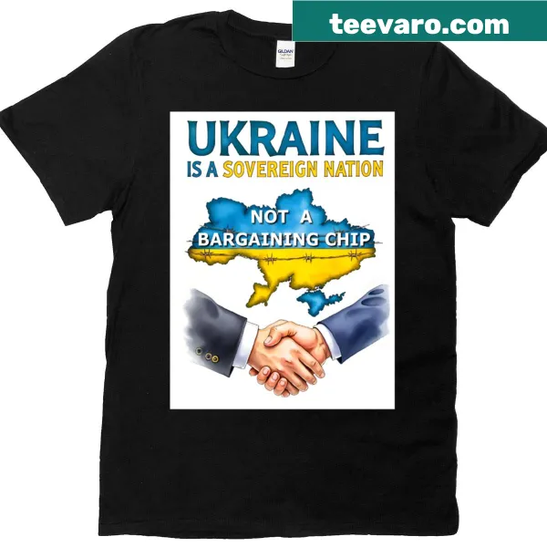 T-shirt with text statement on Ukraine's sovereignty