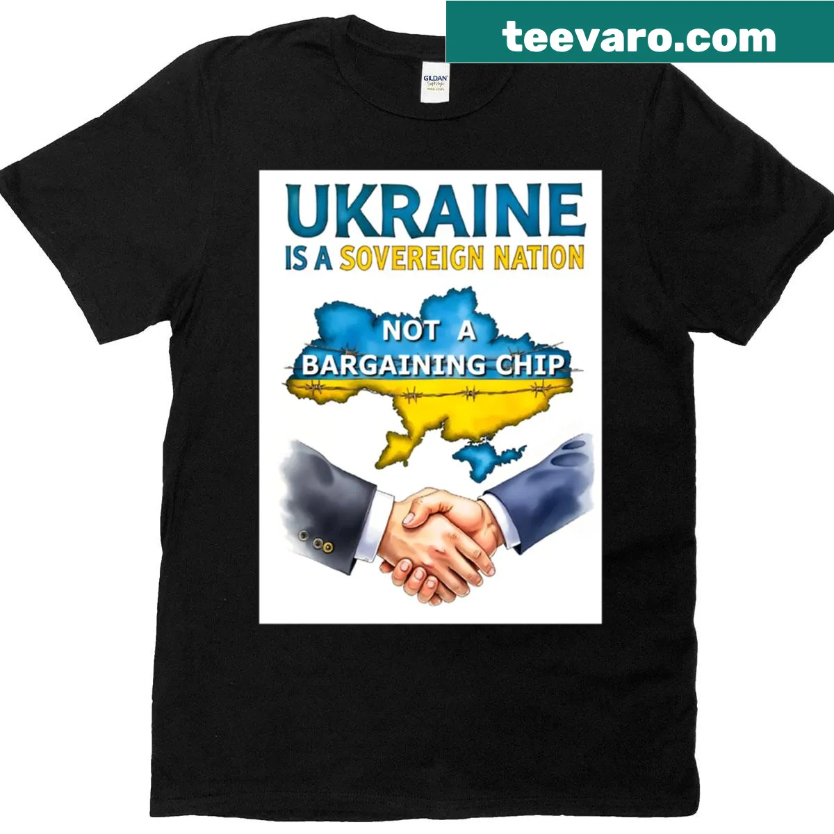 T-shirt with text statement on Ukraine's sovereignty — on a men's t-shirt
