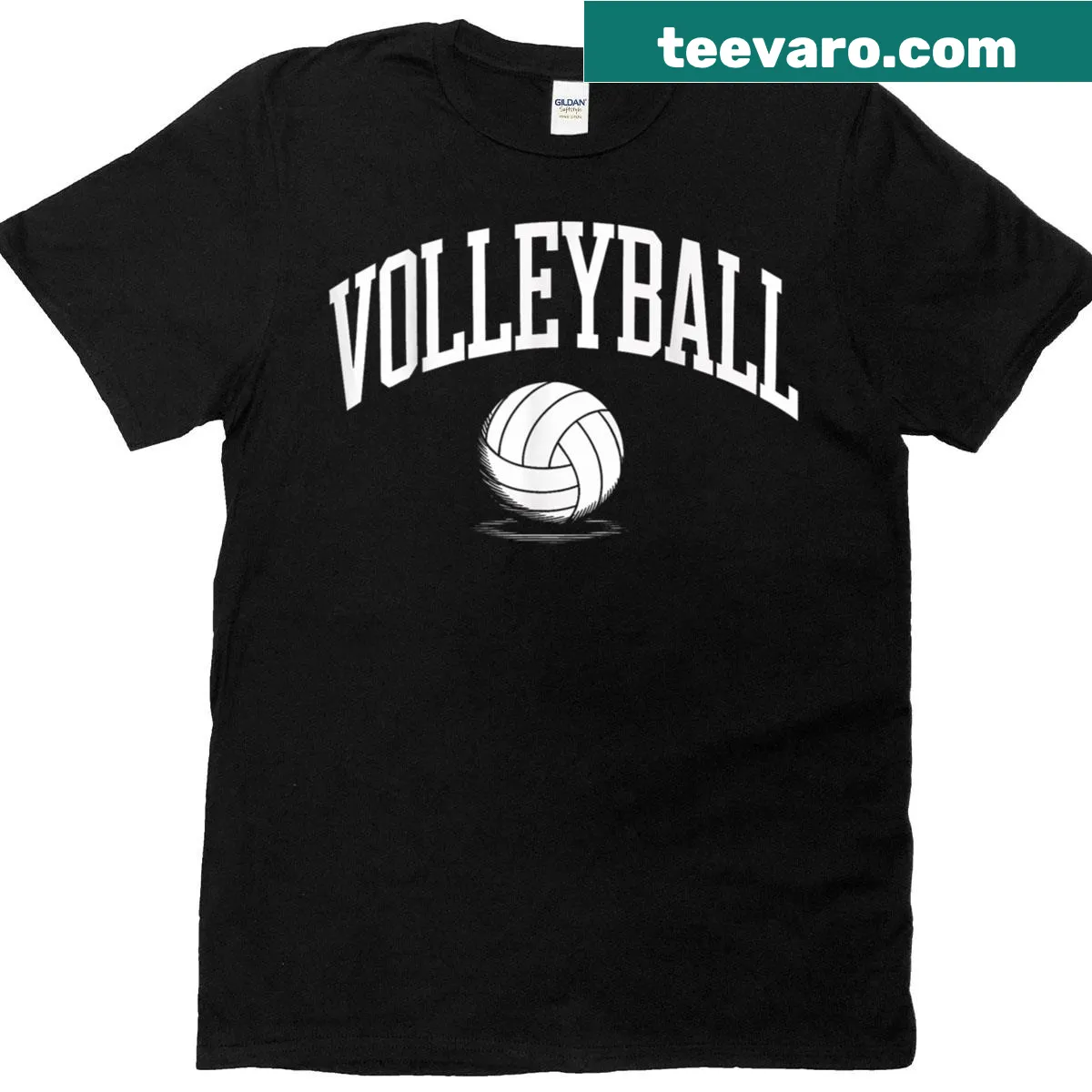 Dynamic volleyball-themed t-shirt for players and fans — on a men's t-shirt