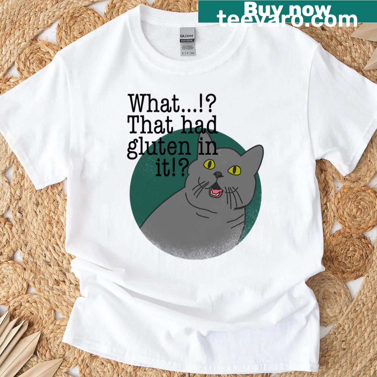 Funny gluten awareness t-shirt — on a men's t-shirt